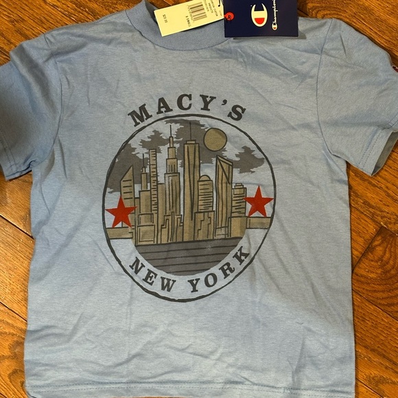 NWT YXS (4-5) Macy’s New York Champion T-shirt light blue - Picture 1 of 5